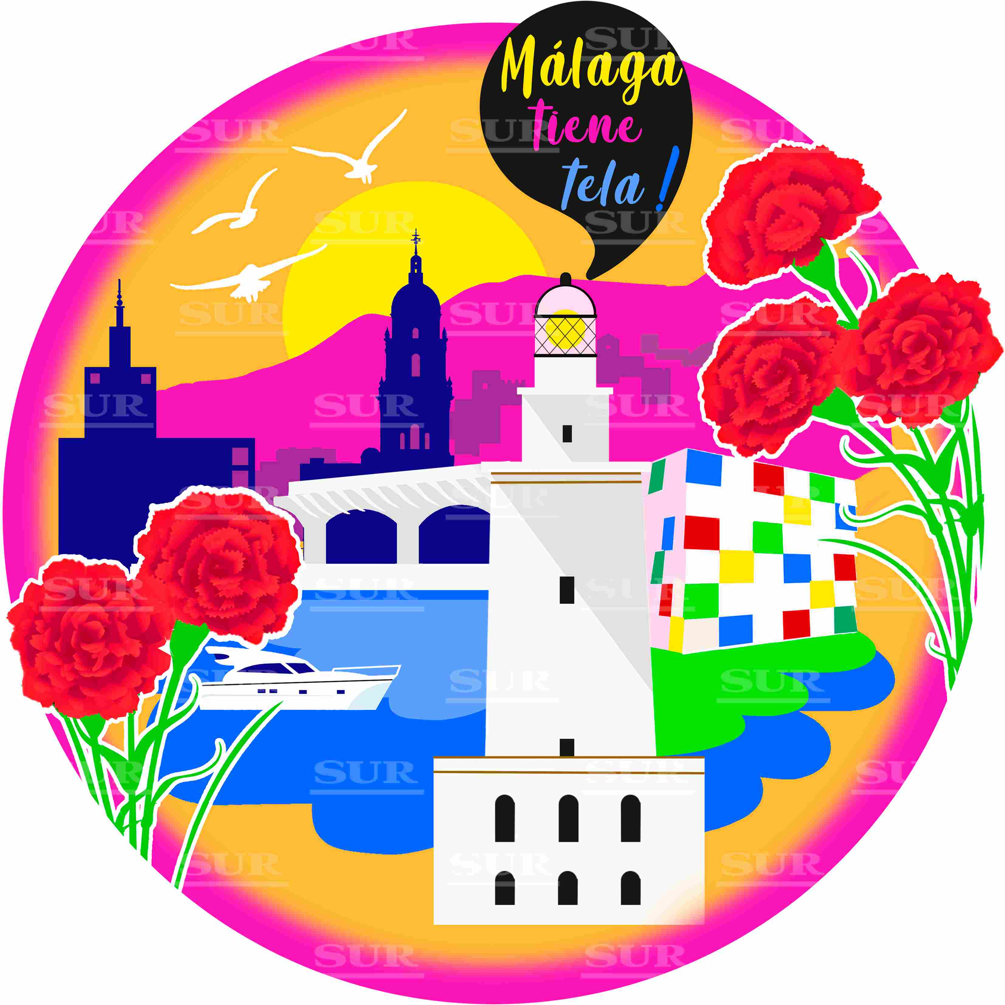 Ilustración Málaga Tiene Tela